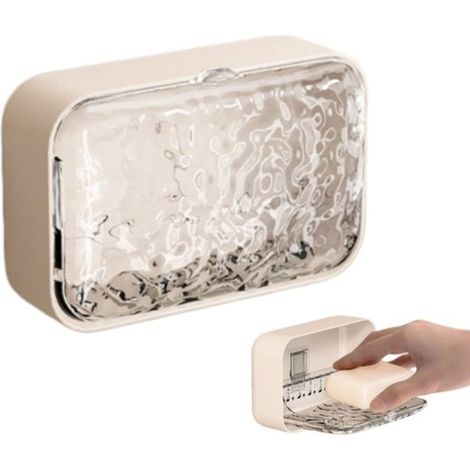 Jabonera de plástico para pared, Organizador de baño sin taladros, gel de ducha y otros artículos de baño, Dimensiones: 15,4 x 5,4 x 10 cm (1/5)