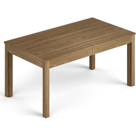 Mesa extensible de madera nobilitada color nogal natural 160-320x90