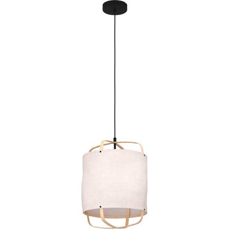 Textile de lampe de lampe suspendue, Nature de lin E27 1x40w H: 110cm Ø33 cm Dimmable (1/3)