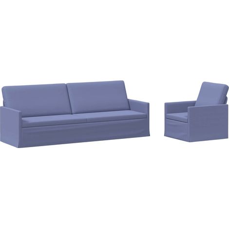 Sofa Set 2 pcs Jeans Blue Fabric vidaXL (1/5)