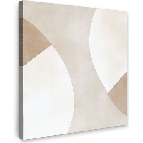 TABLEAU SUR TOILE Marron - Japandi - Abstrait Tableau Chambre Adulte 90x90 cm