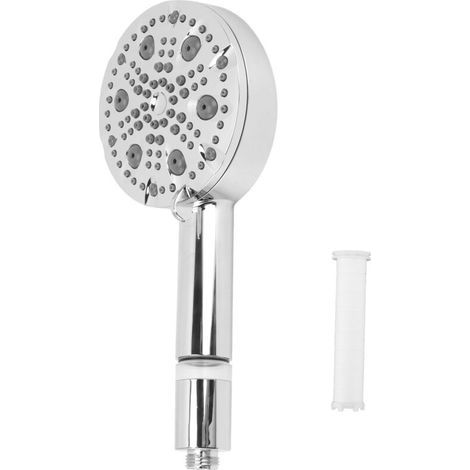 High-pressure hand shower, 9 functions, powerful shower jet, hand filter, silver shower head (1/4)