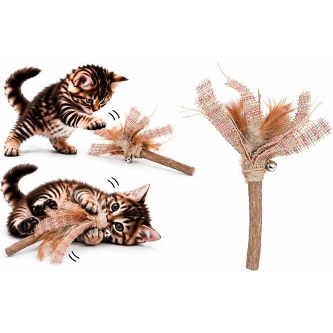 Jouet Chat - bâton Brun - Brun - 21,5 x 7 x 2 cm (1/3)