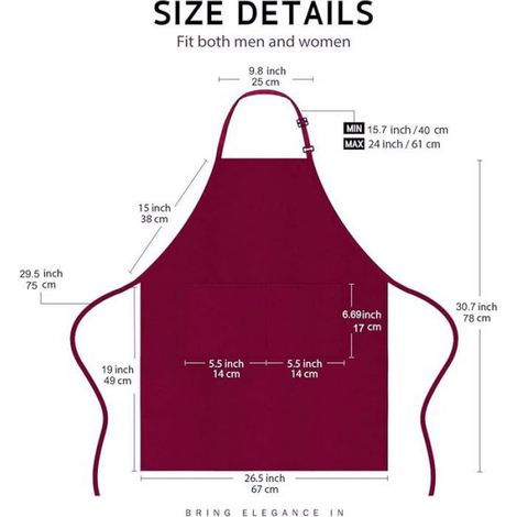 4 Pack Chef Tabliers Tablier avec 2 Poches Etanche Réglable Tablier pour Homme Femme Tabliers Cuisine Professionnel pour Vin (1/5)
