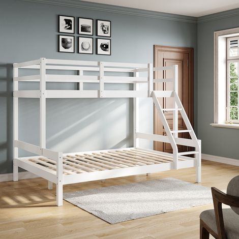 ELEGANT Bunk Bed for Triple Sleeper Wooden Bed Single & Double Children Bed 145 x 200 x 155 cm