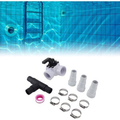 Válvula desviadora de PVC de 3 vías G1 1/2 (rosca interna) para piscinas y jacuzzis con pomo giratorio de funcionamiento suave, 658 g (1/5)