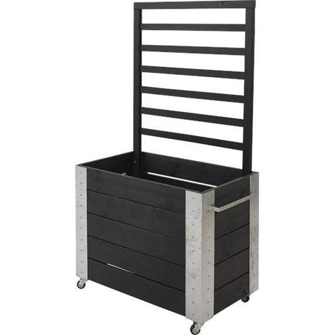 Plus Raumteiler Cubic 87x50x155cm schwarz 87 x 50 x 155 cm, mit Räder Sichtschutz (1/3)