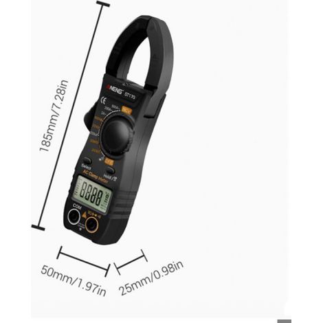 ST170 - Pince multimètre auto/manuel 1999pts avec lampe torche - Noir - Livré sans piles (1/4)