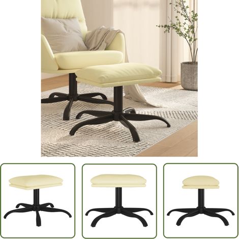 The Living Store Fußhocker Creme 60x60x36 cm Kunstleder - Hocker - Couchtisch - Sessel - Lounge Möbel - Creme (1/5)