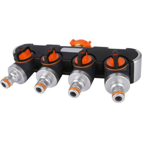 Lot de 1, Raccord de tuyau, distributeur d'arrosage à 4 voies, diviseur avec interrupteur, pour jardin (1/5)