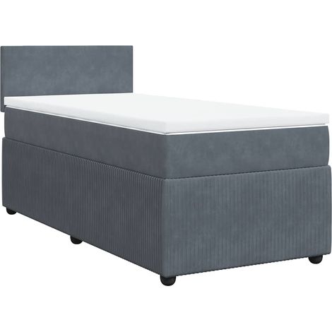 Maison Exclusive - Cama box spring con colchón terciopelo gris os