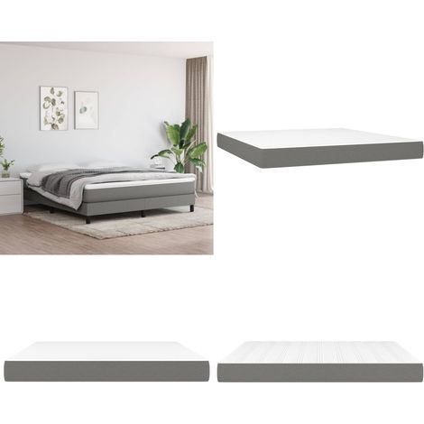 Colchón de muelles ensacados firmeza media de tela gris oscuro 160x200x20 cm - Firmeza media - Soporte de cama