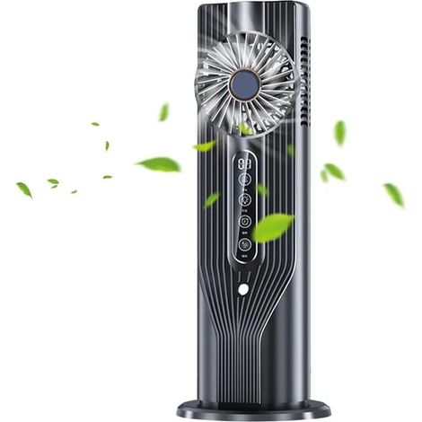 Ventilateur Colonne Silencieux 33 cm avec Humidificateur Réservoir 100 ml Télécommande Minuterie 6H 6 Vitesses pour Maison et Bureau (1/5)