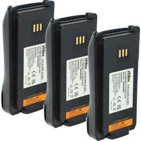 vhbw 3x Batterie compatible avec HYT PD780G, PD-782, PD782G-U2-MD pour PD782G-U2-RFB, PD782G-U1, PD782G-U2 radio talkie-walkie (2500mAh, 7,4V, Li-ion) (1/5)