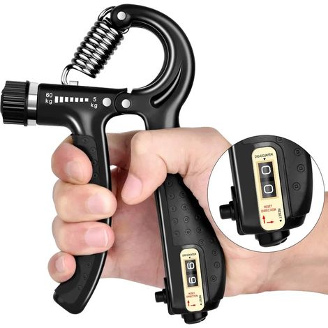Handtrainer Unterarmtrainer mit Zählfunktion, 5-60KG verstellbarer Fingertrainer Griffkraft-Trainingsset für Fitness, Krafttraining, Therapie, Sportler, Kletterer (1/5)
