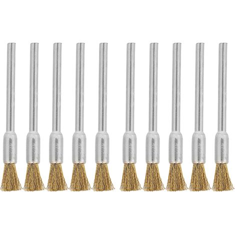 Ortviai Brosse à fil de cuivre pour meuleuse – 10 pièces, tige 3 mm, dimensions 3 × 5 mm, polissage métal/bois/pierre (1/5)