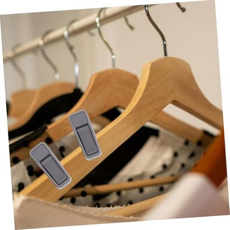 Pinces à cintres - Pinces à vêtements - Organisateur de vêtements - Forte adhérence antidérapante - Lot de 20 - Gris (1/4)