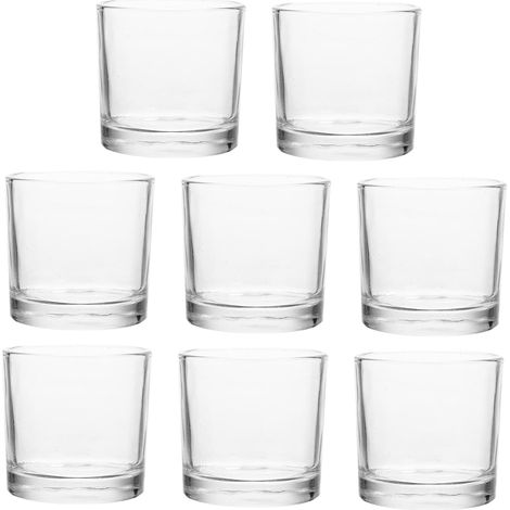 Pièces Bougeoirs Verre Transparent pour Bougies Pilier (1/5)