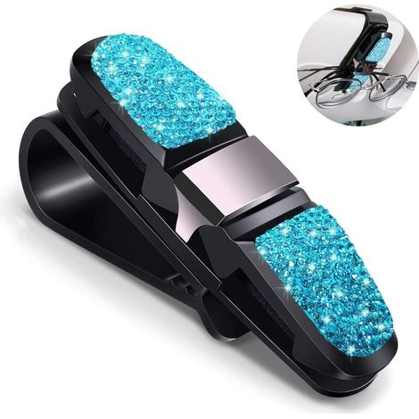 Porte-lunettes de soleil Bling Bling en cristal pour voiture, porte-lunettes de soleil (1/5)