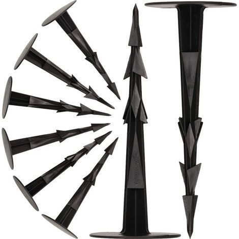 TerraPEG Pro Lot de 100 piquets de Terre pour Fixation de Toile Anti-Mauvaises Herbes, ou Filet Anti-Taupe Noir (1/5)