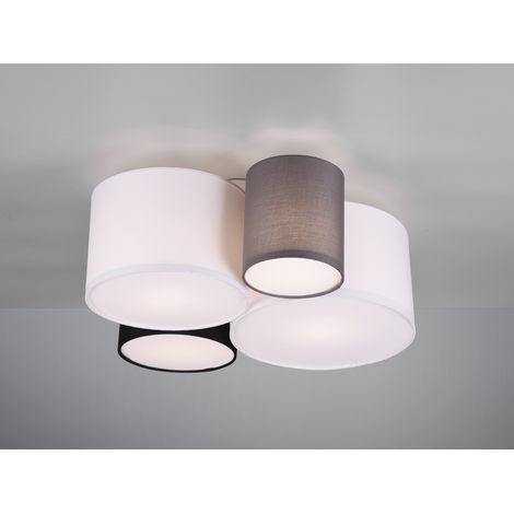 Deckenleuchte HOTEL 4-flammig, Stoff Lampenschirme mehrfarbig, Breite 50cm
