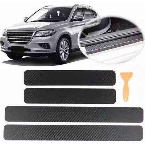 Online Store - Protecteur de Seuil de Porte,4 Pièces Fibre Carbone Bande de Protection de Pare-Chocs ArrièRe Film,Anti-Rayures Voiture Universelle (1/3)