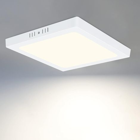 ZMH Plafonnier LED blanc rond plat 18W moderne IP44 étanche Blanc neutre 4000K pour bureau, salon, salle de bains, chambre à coucher Ø23CM (1/5)
