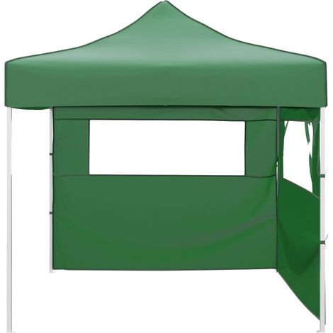 Tente de réception pliable, Pavillon, Pergola, Tente de jardin, avec 2 parois 3 x 3 m Vert OIB2900E (1/5)