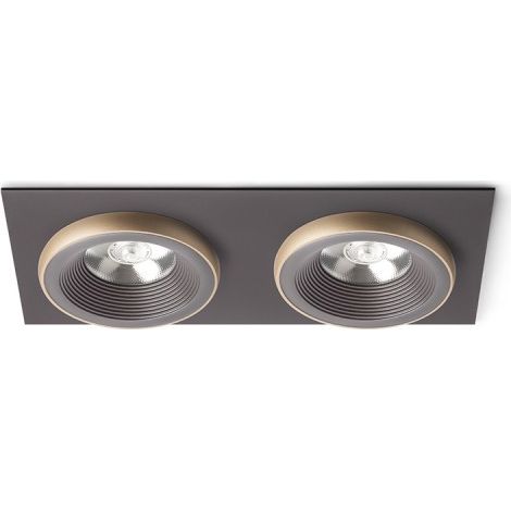 Faretto SHARM SQ II da incasso marrone/oro perlato 230V LED 2x10W 24° 3000K