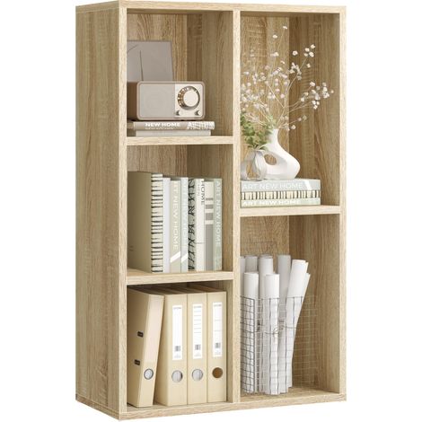 Bibliothèque en Bois, Étagère de Rangement, 50 x 24 x 80 cm (1/5)