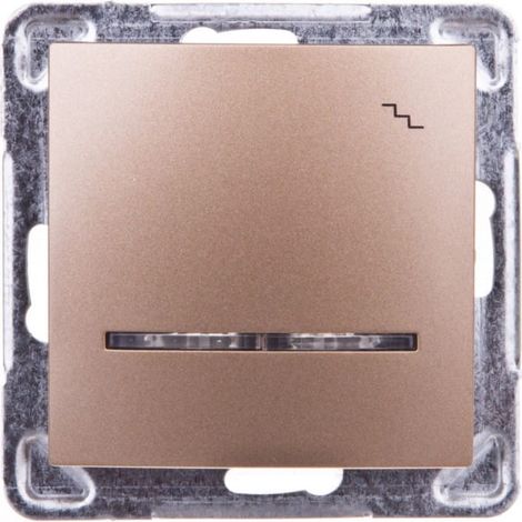 Interruptor de escalera Impresja con iluminaci贸n, color oro met谩lico 艁P-3YS/m/28