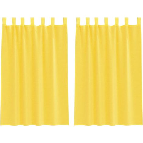 Tende in Voile con Passanti 2 pz Giallo 140x175 cm vidaXL (1/5)