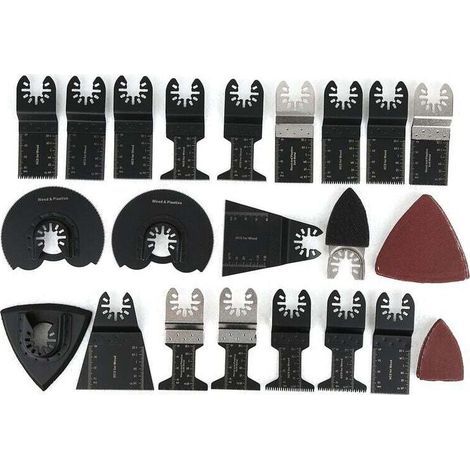 SJLERST 18-teiliges Multitool-Sägeblatt-Set, Oszillationssägeblätter, Multitool-Zubehör für Oszillationswerkzeuge von Worx, Dewalt, Makita, Bosch, Fein Multimaster usw. (1/5)