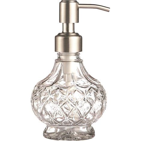 Distributeur de savon en verre vintage avec pompe galvanisée, rechargeable (style 1) (1/5)