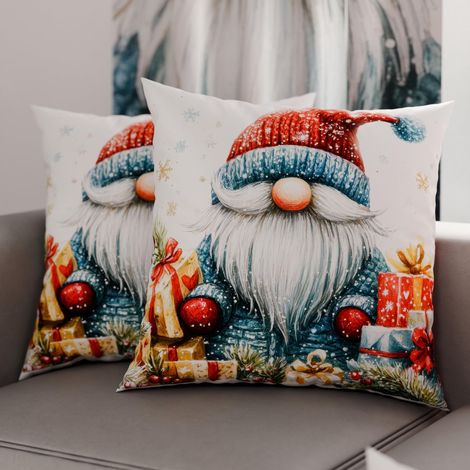 Paire de Housses de Coussin en Microfibre 60x60 cm, Coussins Décoratifs de Noël pour Chambre, Canapé, Salon, Lot de 2 Housses de Coussin, Taie d'oreiller de Noël 14 (1/3)