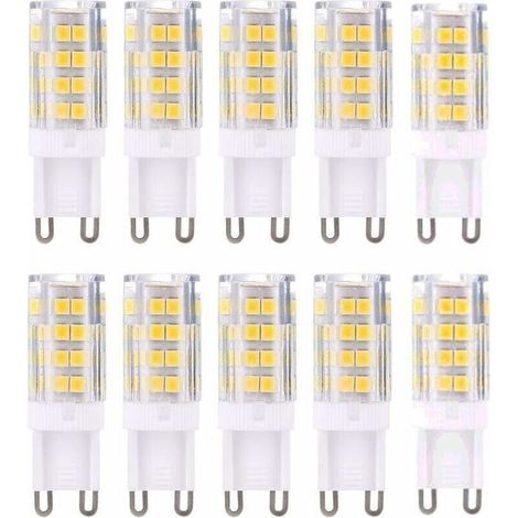 G9 LED-Lampen, warmweiß (3000 K), 5 W, entspricht 40 W Halogenlampen, 420 Lumen, nicht dimmbar, 10er-Packung