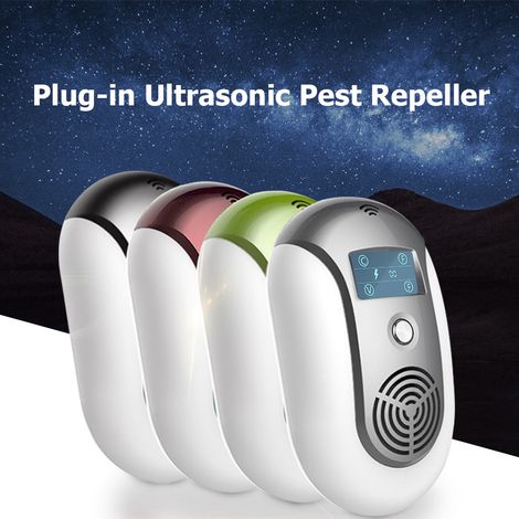 Répulsif ultrasonique enfichable anti‑nuisibles, fréquence fixe/variable, voyant clignotant. Éloigne rats, moustiques, chauves‑souris, cafards, fourmis, geckos, araignées (1/5)