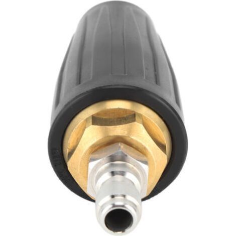 Pressure Washer Turbo Nozzle 1/4in Quick Connect Ceramic Core Copper 3000PSI Rotating Black (1/4)