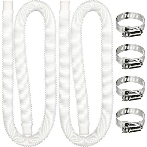 SHINING HOUSE 2 Pcs Tuyau de Rechange pour Piscine Hors Sol Tuyau de Remplacement de Piscine avec 4 colliers de serrage en métal,tuyau de filtre de piscine pour piscines hors sol (1/5)