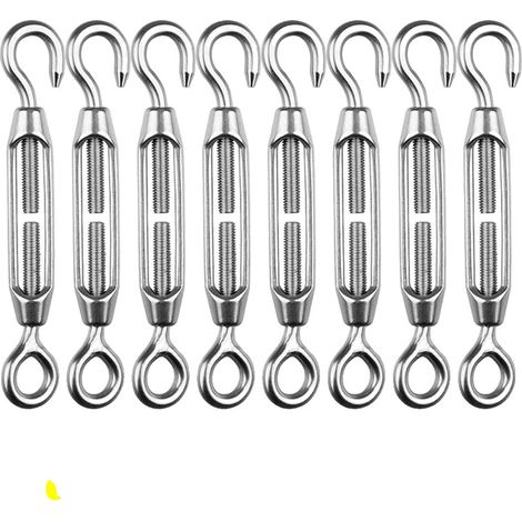 Tendeur à crochet et œil, en acier inoxydable réglable, adapté pour câble en acier, M5, 10PCS-b (1/2)