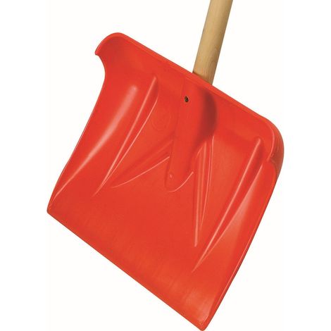 BADILE PALA PLASTICA TIPO PESANTE CM.44X38 DA NEVE CON MANICO IN LEGNO (17201/)