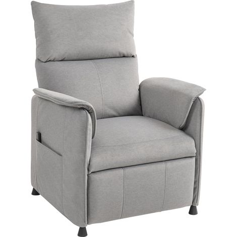Fauteuil électrique relax – Mémoire, silencieux, inclinable, velours, gris, télécommande