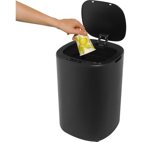Poubelle automatique rectangulaire de 12 litres avec capteur intelligent - Poubelle de cuisine sans contact avec couvercle pour salle de bain - 20 x 20 x 30,5 cm (1/5)