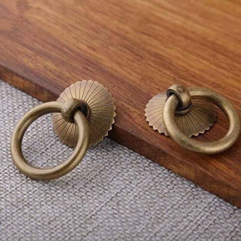 Poignée de meuble de porte, anneaux de traction circulaires de qualité supérieure, boutons de tiroir, accessoires pour la maison (1/4)