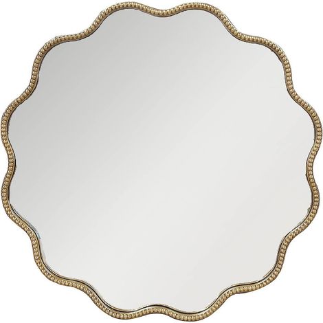 miroir mural doré forme ondulée chic décoration élégante - doré élégant finition brillante (1/2)