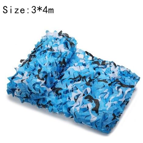 Voile de protection solaire rectangulaire camouflage 3x4m couleur camouflage océan, filet de camouflage pare-soleil (1/2)