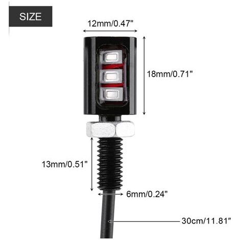 Convient pour deux feux de plaque d'immatriculation à LED bleues 12 V, pour voitures et motos, 3 W, 18 mm (1/3)