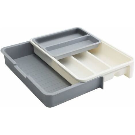 Range-couverts Organisateur de tiroir à couverts extensible et réglable pour ustensiles de cuisine 7 compartiments Organisateur d'insertion de couverts sans BPA Rangement polyvalent pour tiroir à couv (1/5)