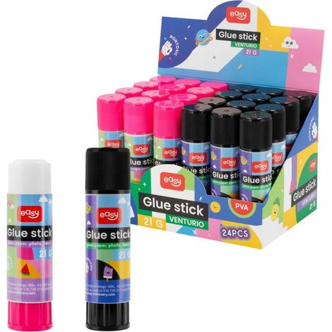 Stick di colla PVA da 21 g, mix (24 pezzi) facile da usare