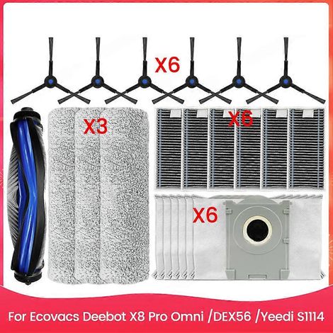 Main Roller Side Brosse Sac à poussière and Filtre Lot pour X8 Pro Omni /DEX56 pour S1 4 pièce détachée (1/5)